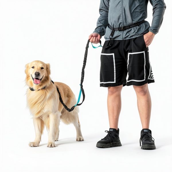 iYoShop Hands Free Dog Leash Reflective Bungee Waist Belt-6