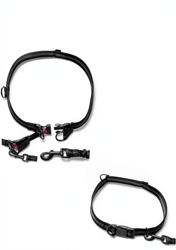 iYoPets Hands Free Dog Leash Reflective Bungee Waist Belt-4