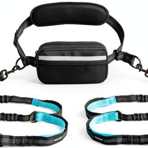 Uppetly Hands Free Dog Leash Bungee Reflective Waist Belt-0