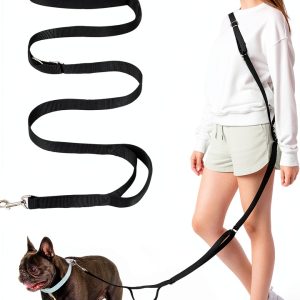 Tivray Hands Free Dog Leash Adjustable Waist Shoulder Strap-0