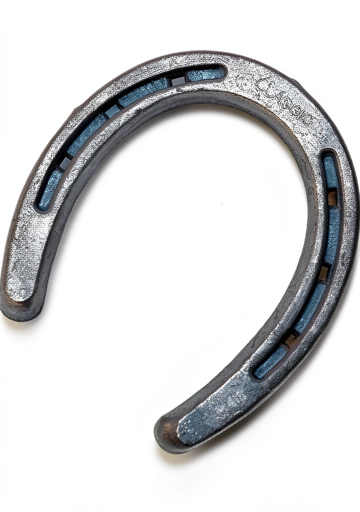 Diamond Aluminum Horseshoe showing wide web and silver finish