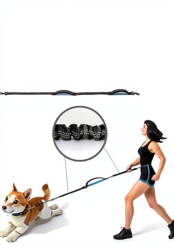 iYoPets Hands Free Dog Leash Reflective Bungee Waist Belt-5