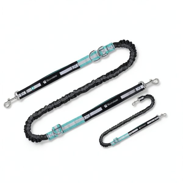 Bondesir Double Dog Leash Hands Free Waist Belt Two Dogs-6