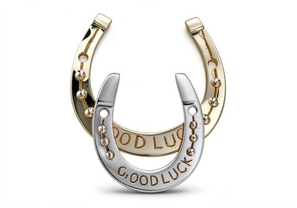 Brass Good Luck Horseshoe Diollo Equestrian Pet Supplies-1