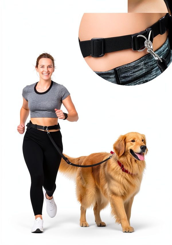 Pecute Hands Free Dog Leash Lightweight Waist Bag Reflective-4