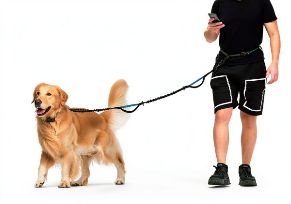 iYoShop Hands Free Dog Leash Reflective Bungee Waist Belt-5