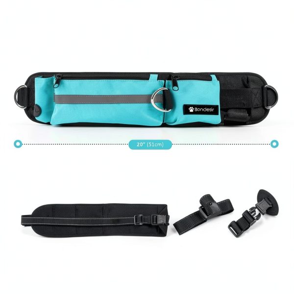 Bondesir Double Dog Leash Hands Free Waist Belt Two Dogs-5