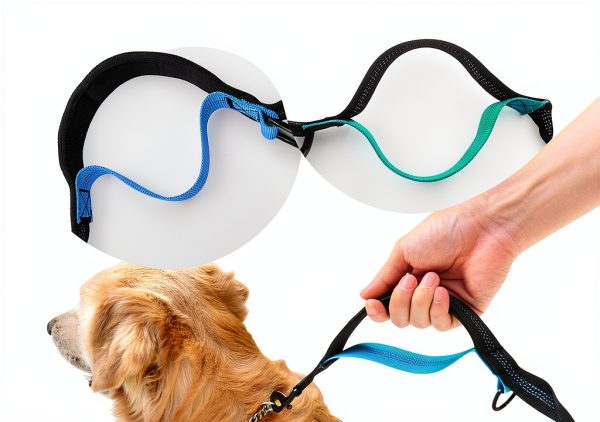 Uppetly Hands Free Dog Leash Bungee Reflective Waist Belt-3