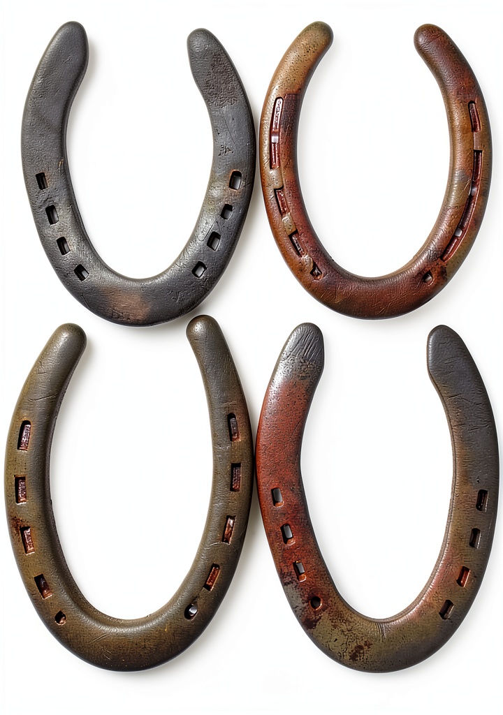 Installing HORSHOES Cast Iron Horseshoes Equestrian Decor Crafts on a wooden desk