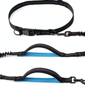 iYoShop Hands Free Dog Leash Reflective Bungee Waist Belt-0