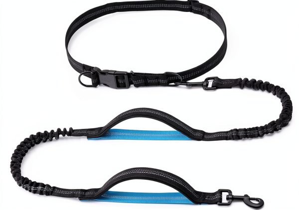 iYoShop Hands Free Dog Leash Reflective Bungee Waist Belt-0