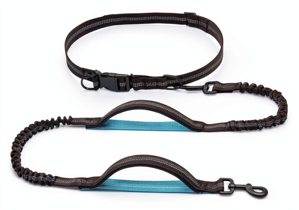 iYoShop Hands Free Dog Leash Reflective Bungee Waist Belt-7