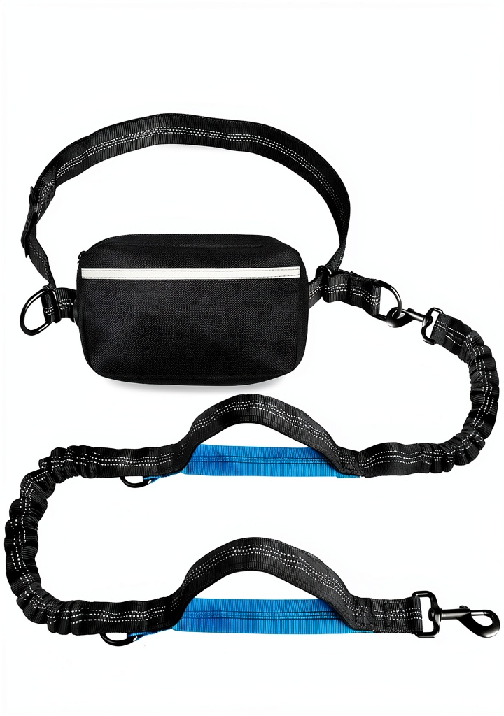 'Hands-free dog leash in use during a jog with a dog'