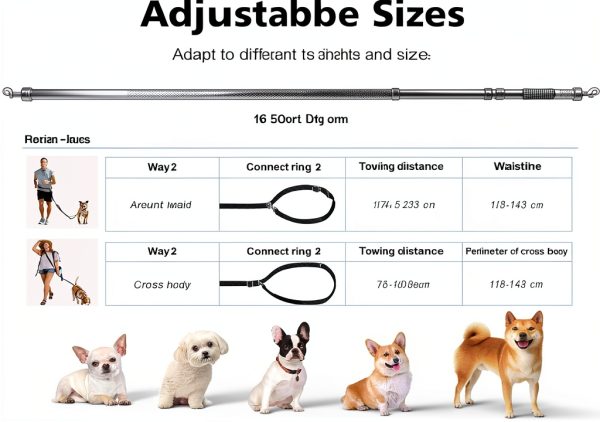 Tivray Hands Free Dog Leash Adjustable Waist Shoulder Strap-3