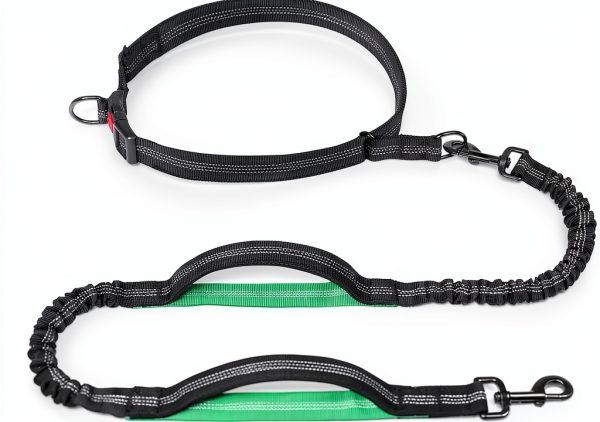 iYoPets Hands Free Dog Leash Reflective Bungee Waist Belt-0
