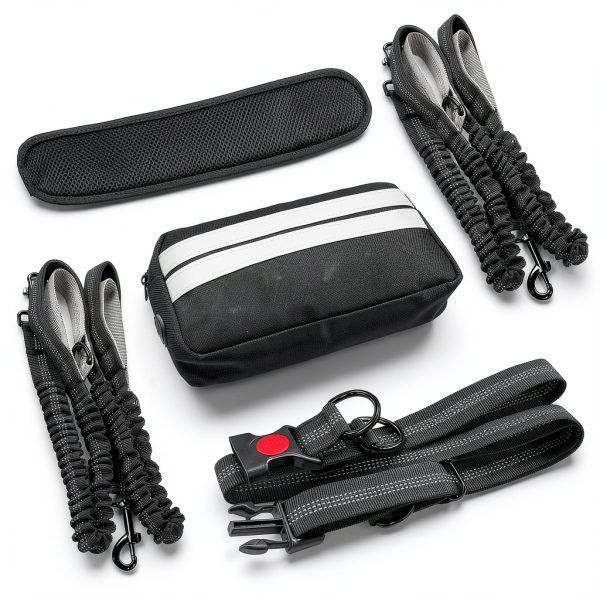 Godyoy Hands Free Dog Leash Double Bungee Waist Belt-7