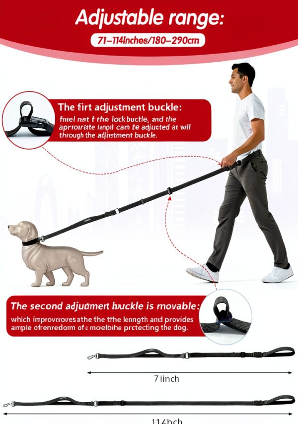 WANFIRE Hands Free Dog Leash Adjustable Reflective Waist-1