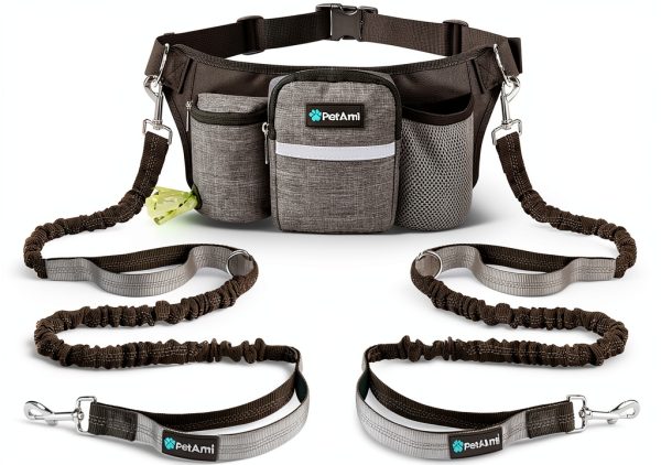 PetAmi Hands Free Dog Leash Waist Belt Reflective Bungee-7