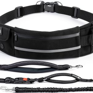 Pecute Hands Free Dog Leash Lightweight Waist Bag Reflective-0