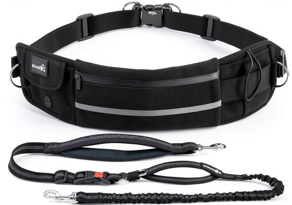 Pecute Hands Free Dog Leash Lightweight Waist Bag Reflective-0