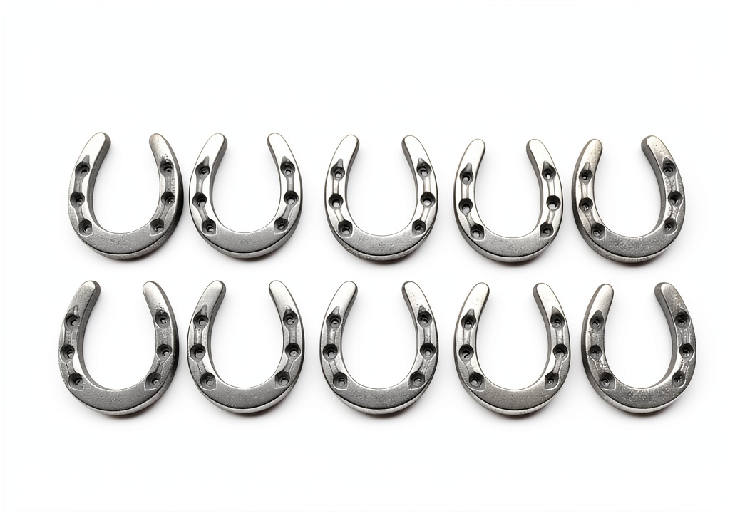 Cast iron horseshoes in a pack