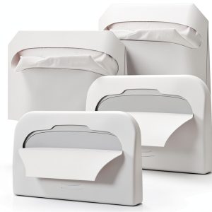 Toilet Seat Cover Dispenser Geetery 2-Set Wall-Mount Plastic White-0