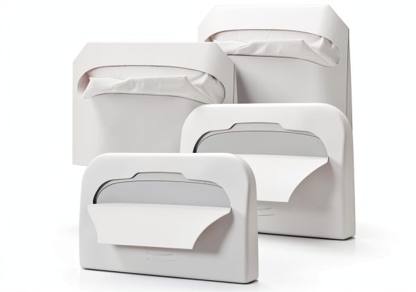 Toilet Seat Cover Dispenser Geetery 2-Set Wall-Mount Plastic White-0