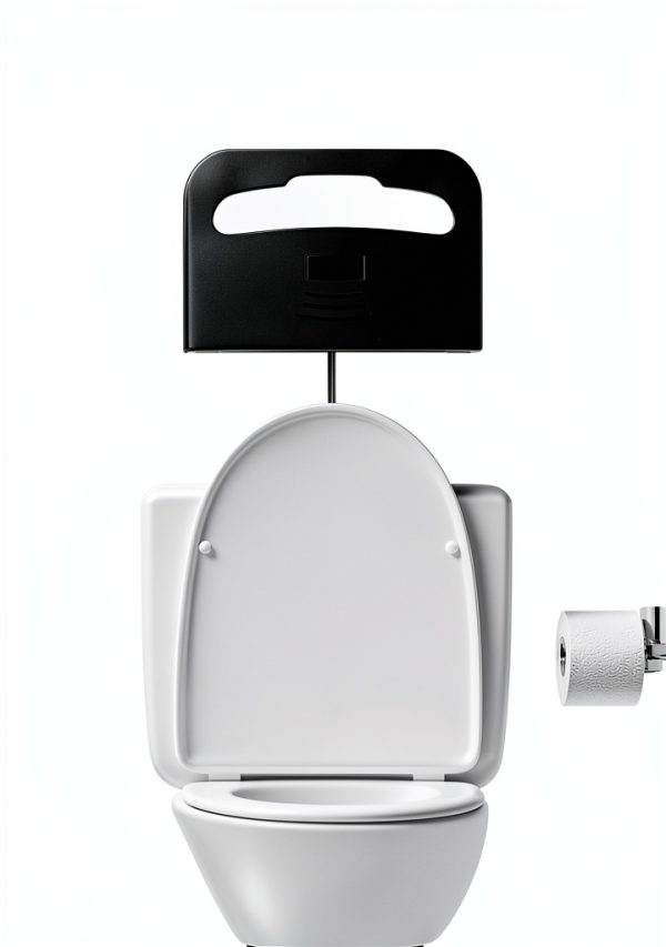Commercial Toilet Seat Cover Dispenser EnBath Black Wall Half-Fold-2