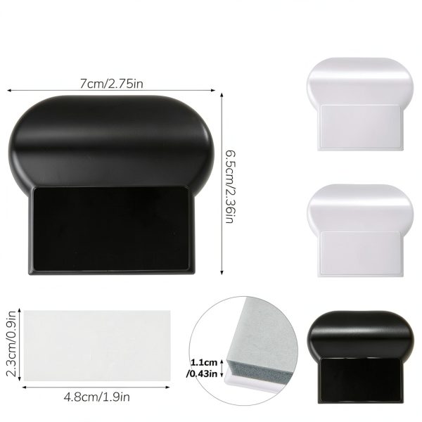 Toilet Seat Lifter Tab 4PCS Self Adhesive by Aysatogc White Black-2