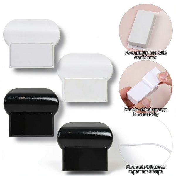 Toilet Seat Lifter Tab 4PCS Self Adhesive by Aysatogc White Black-1