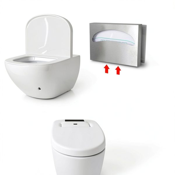Toilet Seat Cover Dispenser AshKiz Stainless Steel Wall Mount Silver-3