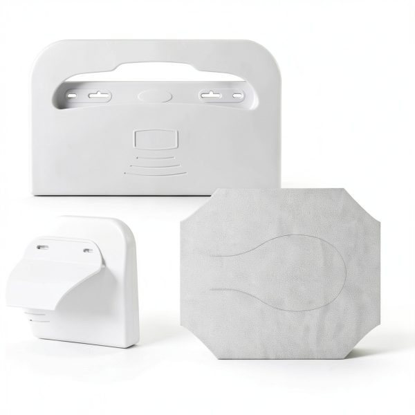 Toilet Seat Cover Dispenser Geetery 2-Set Wall-Mount Plastic White-1