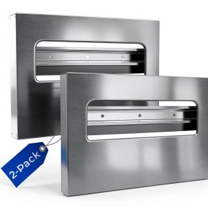 Toilet Seat Cover Dispenser Wall Mount 2-Pack Stainless Steel EnBath-0