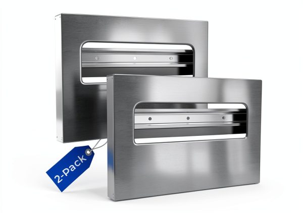 Toilet Seat Cover Dispenser Wall Mount 2-Pack Stainless Steel EnBath-0