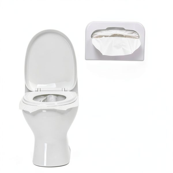 Toilet Seat Cover Dispenser Geetery 2-Set Wall-Mount Plastic White-6