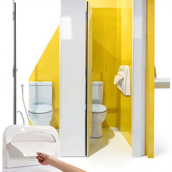 Toilet Seat Cover Dispenser Geetery 2-Set Wall-Mount Plastic White-5