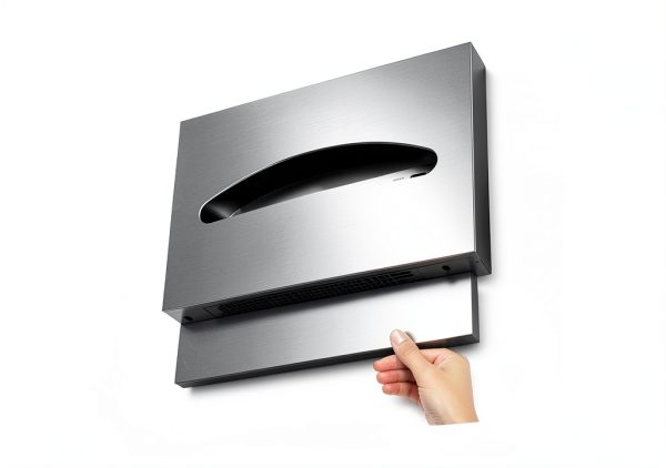 Stainless Steel Commercial Toilet Seat Cover Dispenser Wall Mount - Holder for Toilet Disposable Seat Covers, Silver, 1 Pcs-3