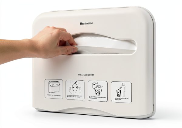 Commercial Toilet Seat Cover Dispenser Bertreno Wall-Mount White-0