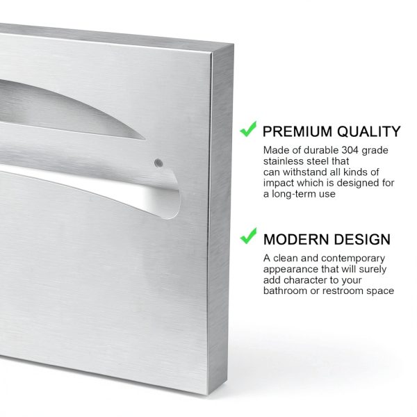 Toilet Seat Cover Dispenser AshKiz Wall Mount Stainless Steel 2 Pack-2