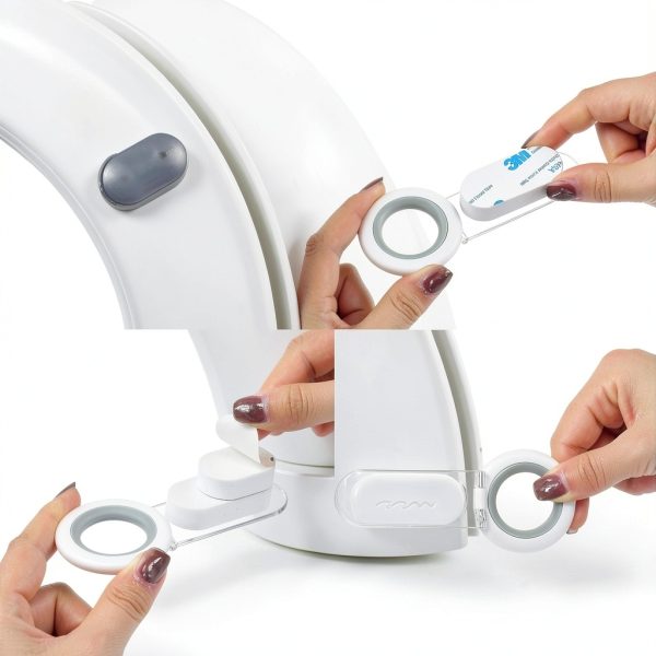 Cunhill 4 Pcs Toilet Lid Handle Lifter, Toilet Seat Cover Lift Tool, Avoid Touching Cover, Multi Function, White-2