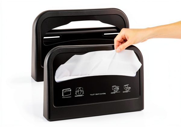 Toilet Seat Cover Dispenser Hushee 2‑Pack Wall‑Mount Black ABS-0