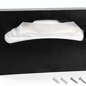 Toilet Seat Cover Dispenser,Commercial Stainless Steel Brushed Toilet Seat Cover Holder for Disposable Toilet Seat Covers Wall Mount for Bathroom Restroom（Black）-0