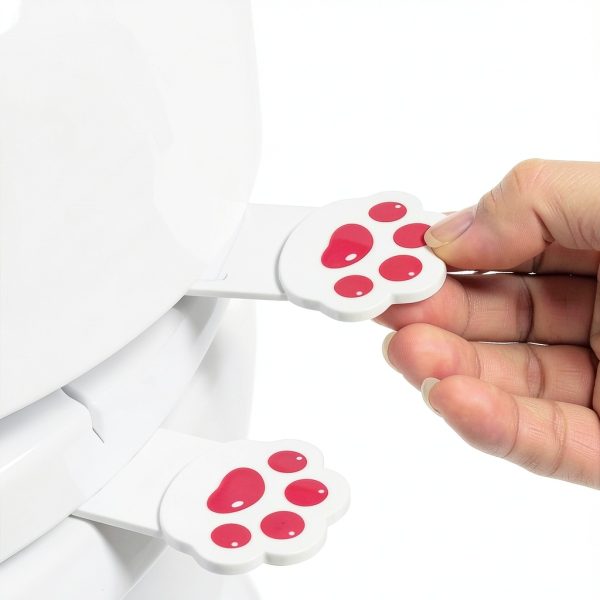 Toilet Lid Lifter 4 Pack Adhesive No Touch Handle by Mabor White Pink-4