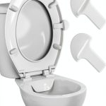 Toilet Seat Lifter White Lusofie Plastic No‑Touch Lid for Home Office-0