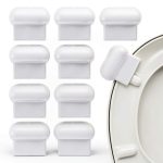 9 Pcs Toilet Seat Lift Handle, Seat Holder Lift Tools Avoid Touching Toilet Seat Bathroom Accessories for Home Bathroom Office Hotel (White)-0