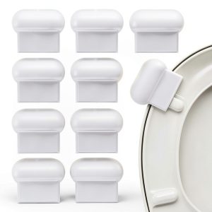 9 Pcs Toilet Seat Lift Handle, Seat Holder Lift Tools Avoid Touching Toilet Seat Bathroom Accessories for Home Bathroom Office Hotel (White)-0