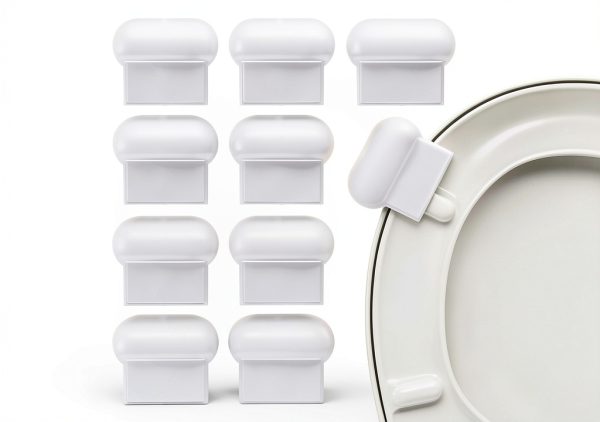 9 Pcs Toilet Seat Lift Handle, Seat Holder Lift Tools Avoid Touching Toilet Seat Bathroom Accessories for Home Bathroom Office Hotel (White)-0