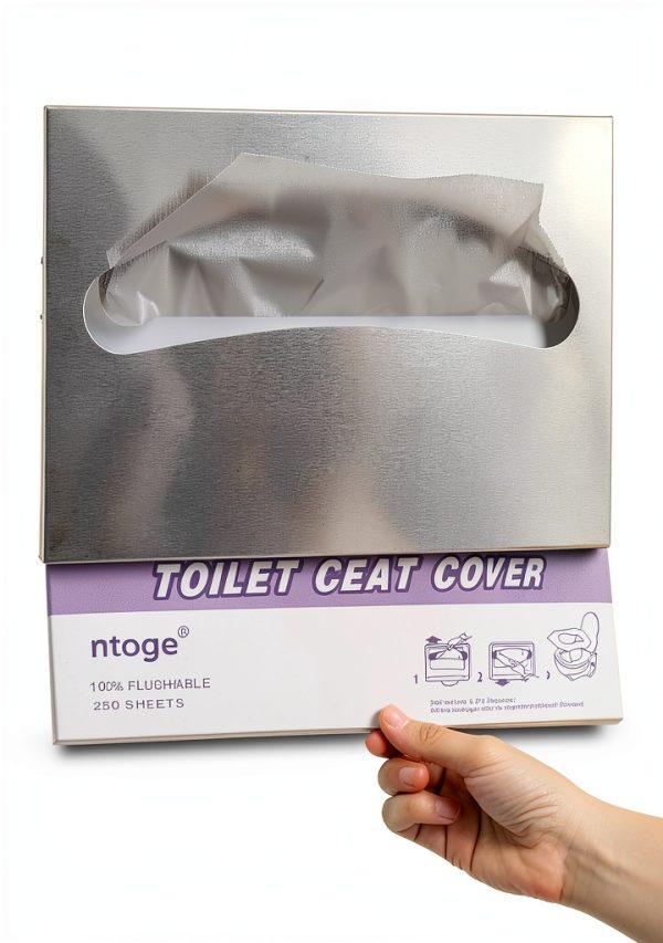 2 Pack Toilet Seat Cover Dispenser,Commercial Stainless Steel Brushed Toilet Seat Cover Holder for Disposable Toilet Seat Covers Wall Mount for Bathroom Restroom-4