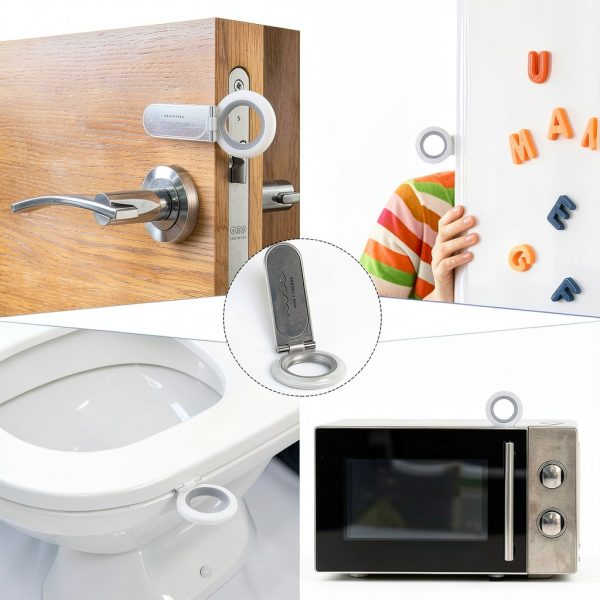 Cunhill 4 Pcs Toilet Lid Handle Lifter, Toilet Seat Cover Lift Tool, Avoid Touching Cover, Multi Function, White-6