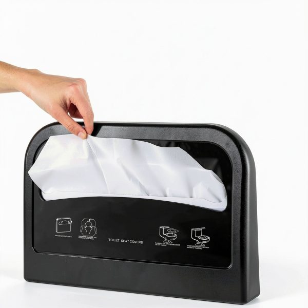 Toilet Seat Cover Dispenser Hushee 2‑Pack Wall‑Mount Black ABS-2